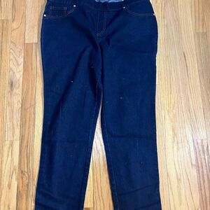 Faded glory woman’s Dark Blue Denim Jeans size 18 elastic waist